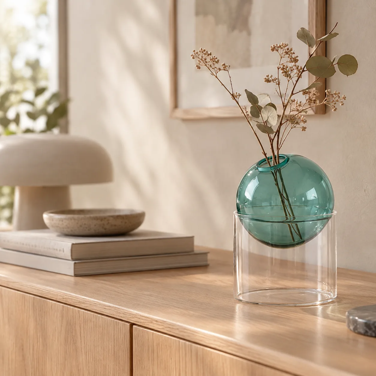 Vårka Borosilicaat Ronde Glazen Vaas voor Bloemen