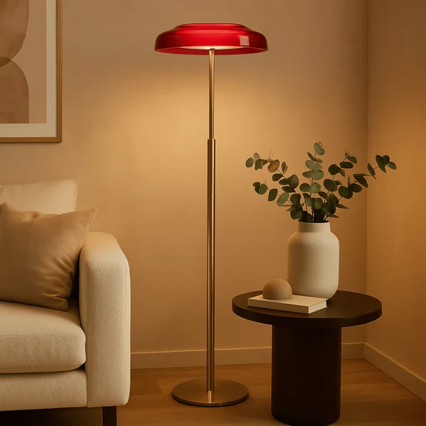 Elden Retro Glazen Vloerlamp voor Woonkamer