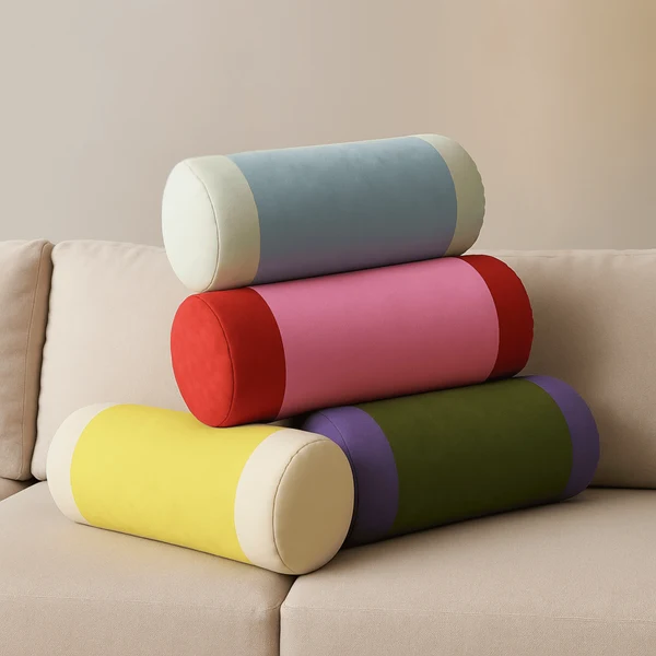 Rulla Velvet Bolster Pillow with Neck Support