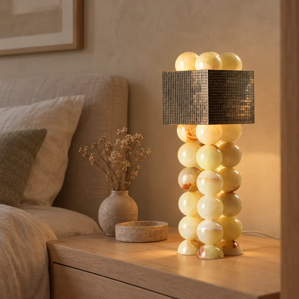 Stenvei Natuurlijke Jade Steen Minimalistische Tafellamp