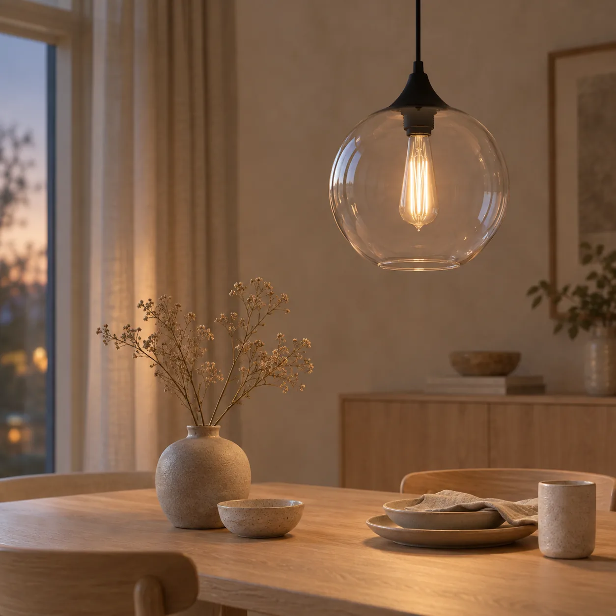 Glora handgeblazen glazen hanglamp
