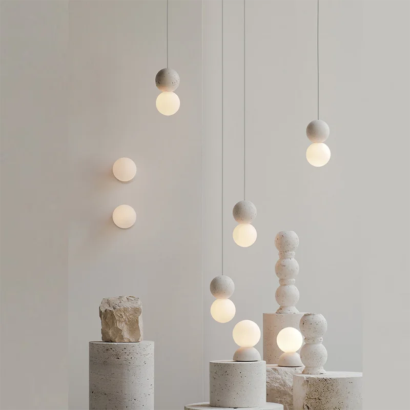 Nordic Terrazzo Pendant Light for Dining and Bedroom, Ceiling Fixtures, Grusten Minimalist