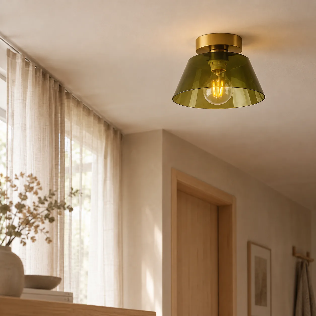 Grönlys Groene Glazen Plafondlamp Woonkamer