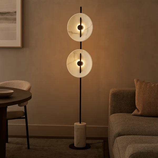 Stava Sculpturale Marmeren Vloerlamp met Voet 170 cm