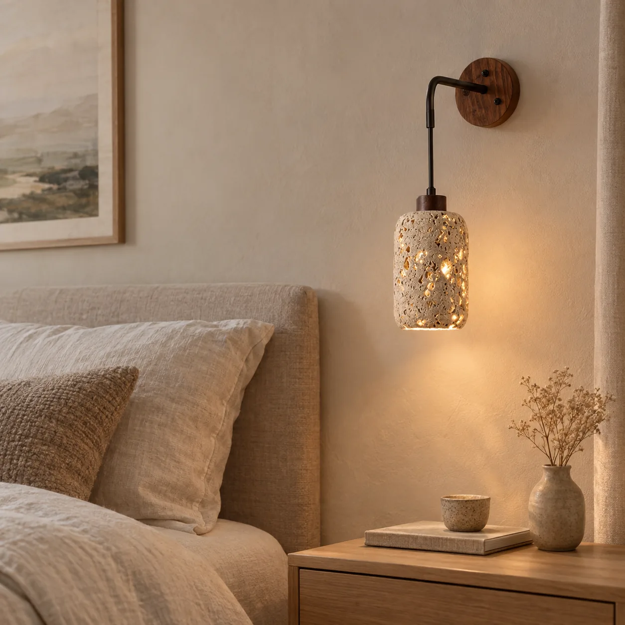 Steinglo Travertijn Wandlamp Scandinavische Steenlamp