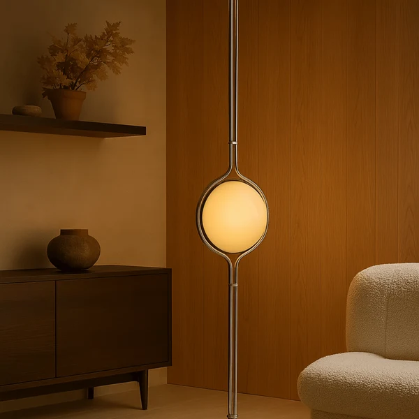 Stavlys Bauhaus Chroom Bol Vloer-tot-Plafond Lamp