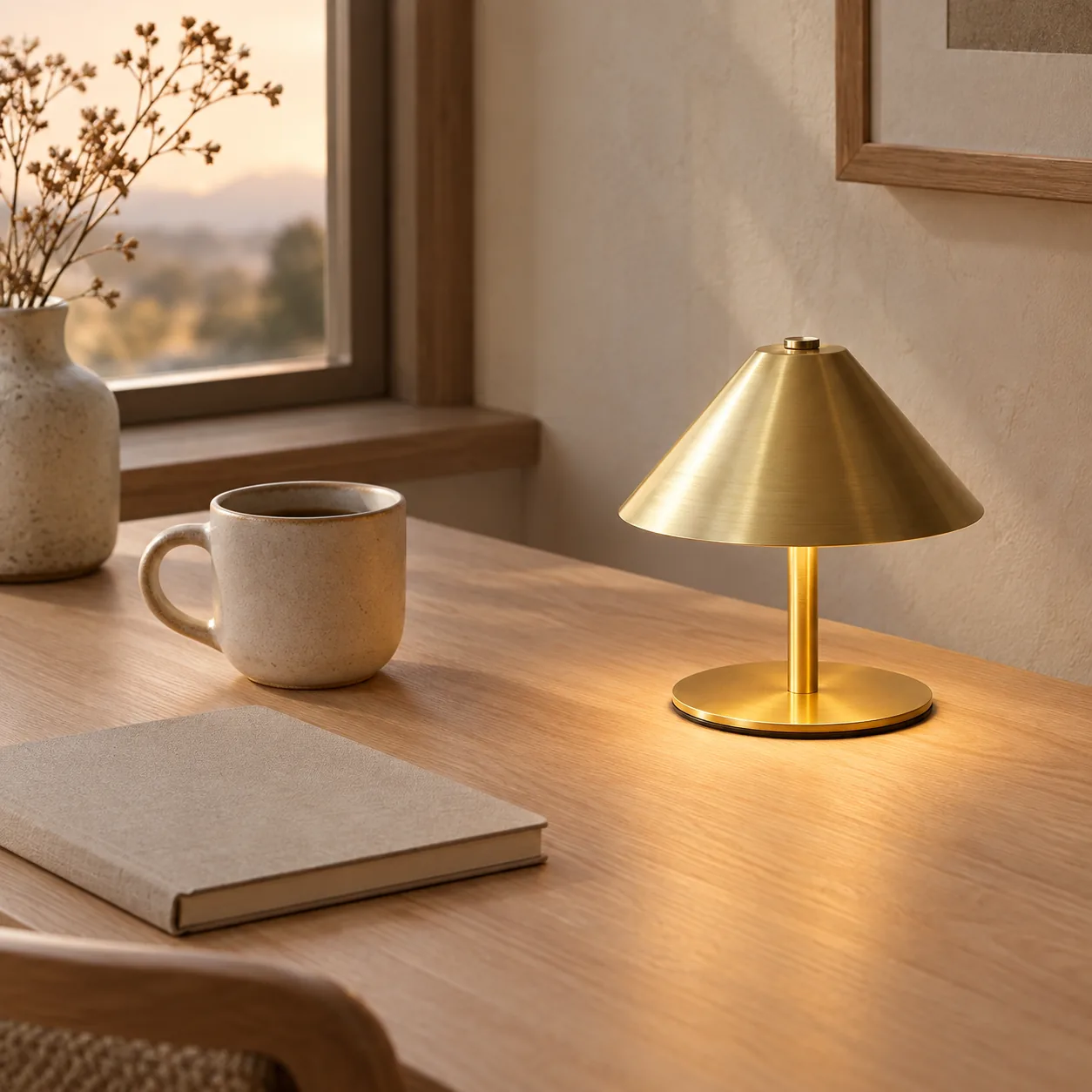Gloda Cordless Touch Rechargeable Table Lamp, styled in a Scandinavian interior