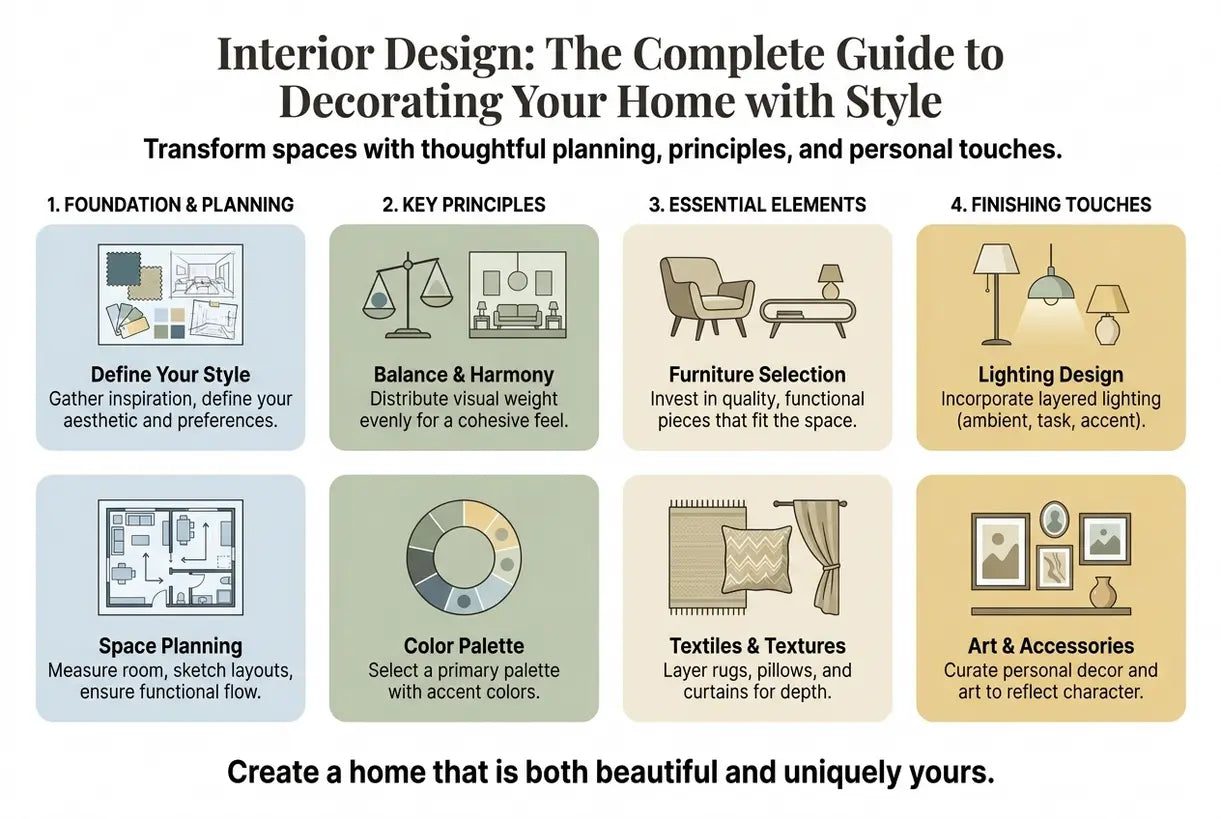 Interior Design: The Complete Guide to Decorating Your Home with Style - infographic