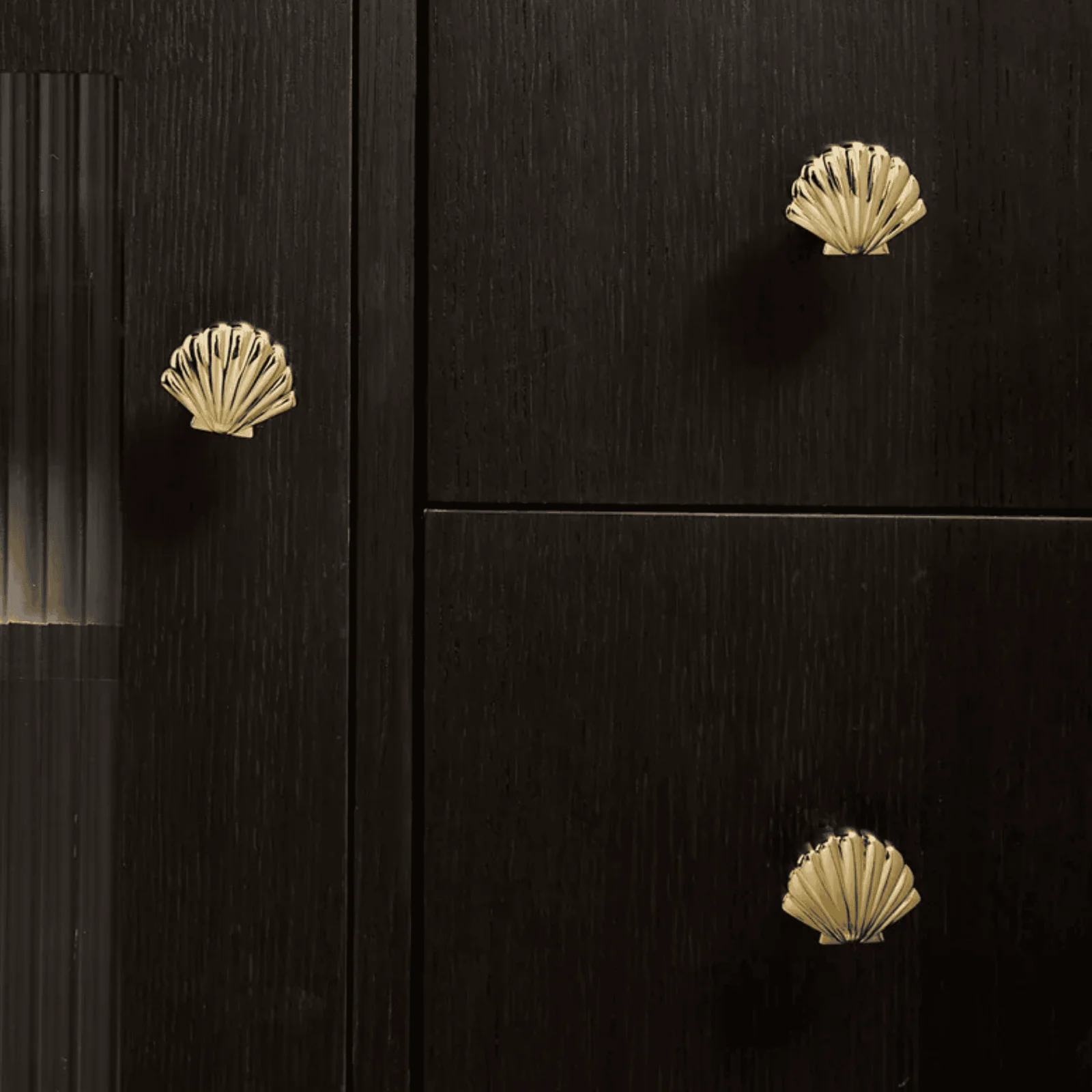 Brass Shell Cabinet Pull Handle for Modern Decor, Gold, Knobs & Handles, Skalv
