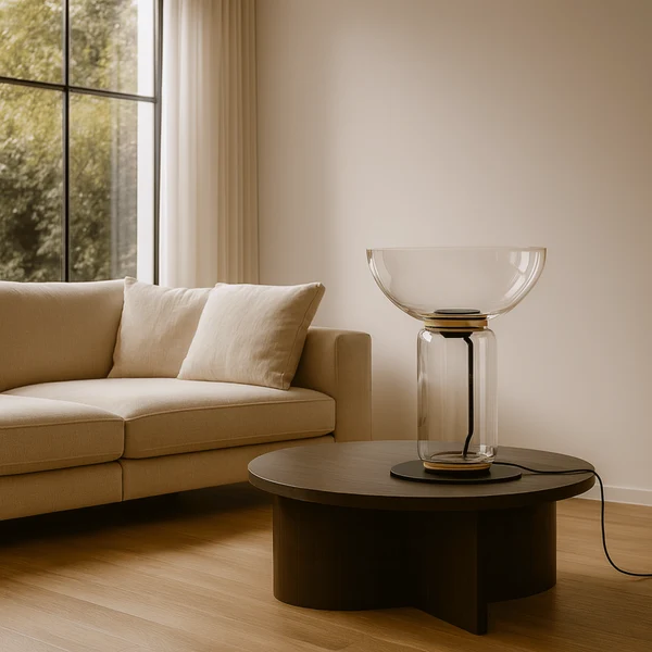 Glaseld Sculpturale Mondgeblazen Glazen Vloerlamp