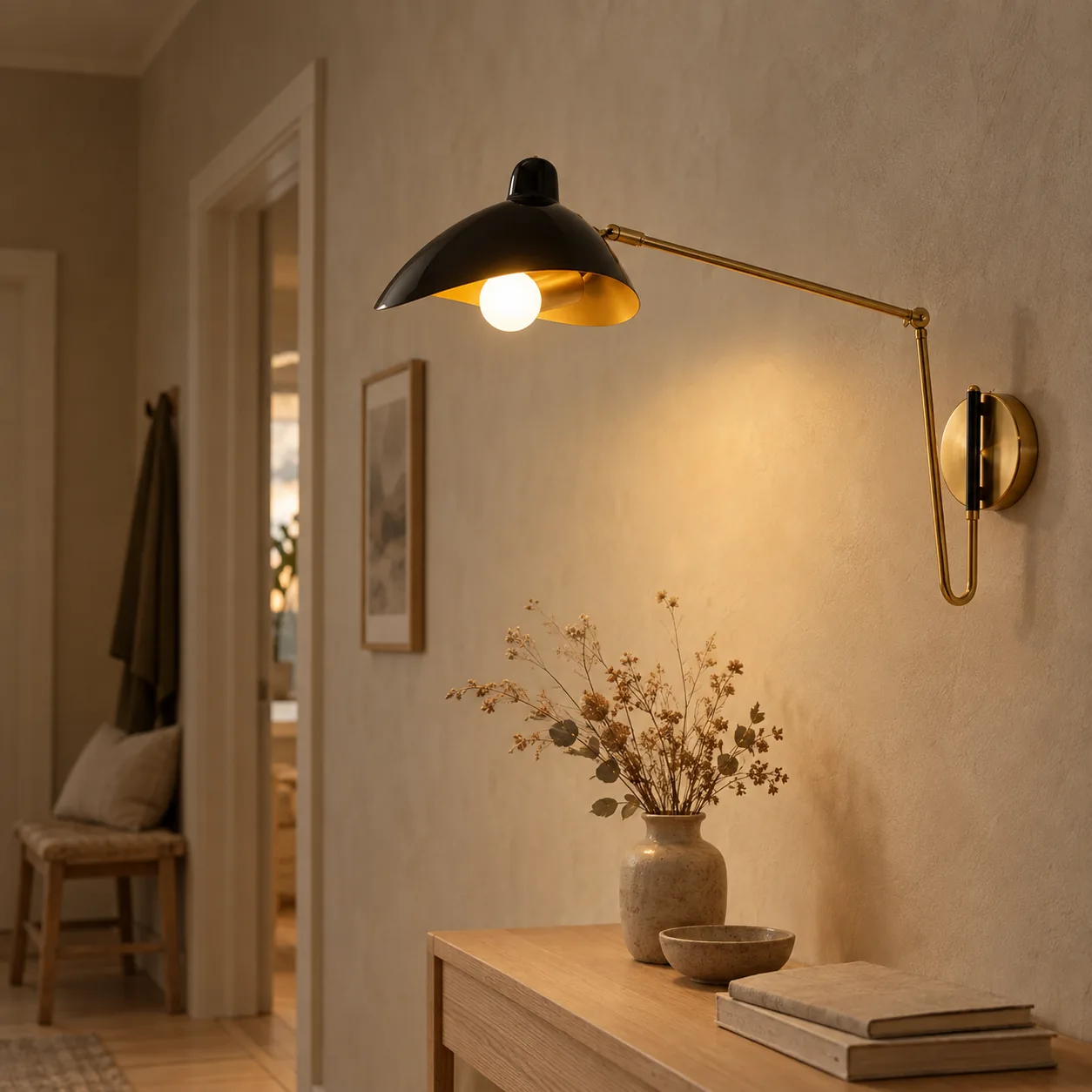 Eldvik Draaibare Industriële Metalen Wandlamp