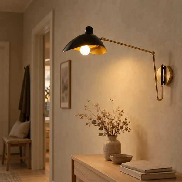 Eldvik Draaibare Industriële Metalen Wandlamp