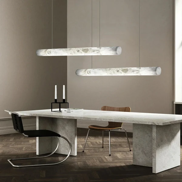 Stenlys sculpturale marmeren balk hanglamp