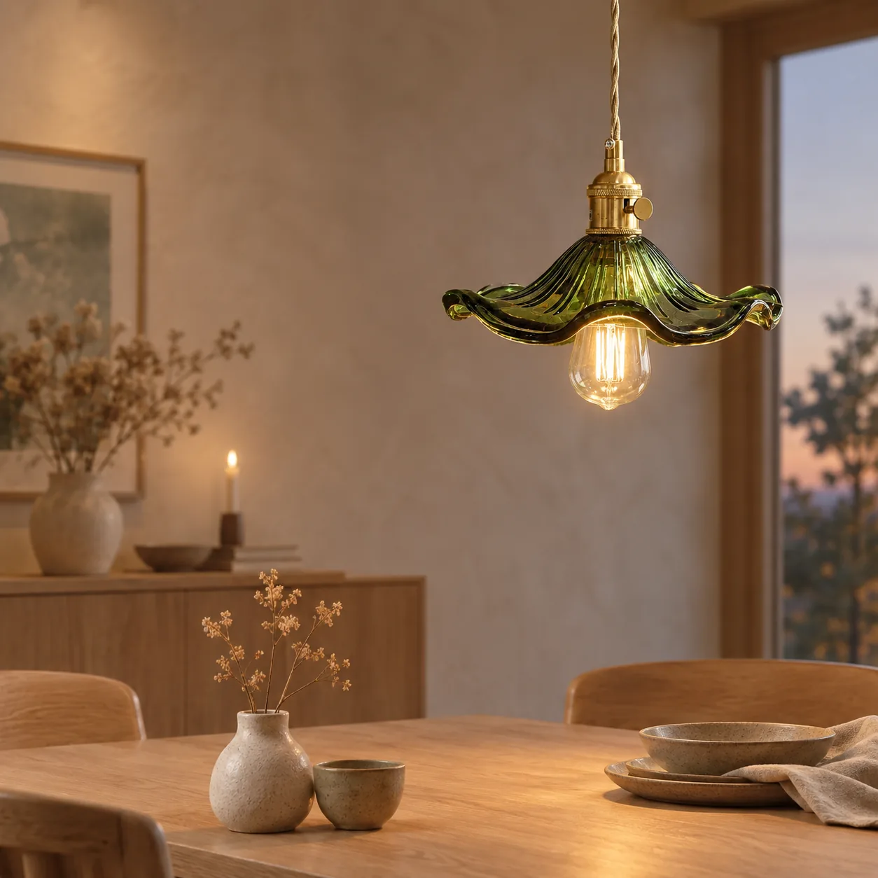 Glora Nordic glazen hanglamp met koper