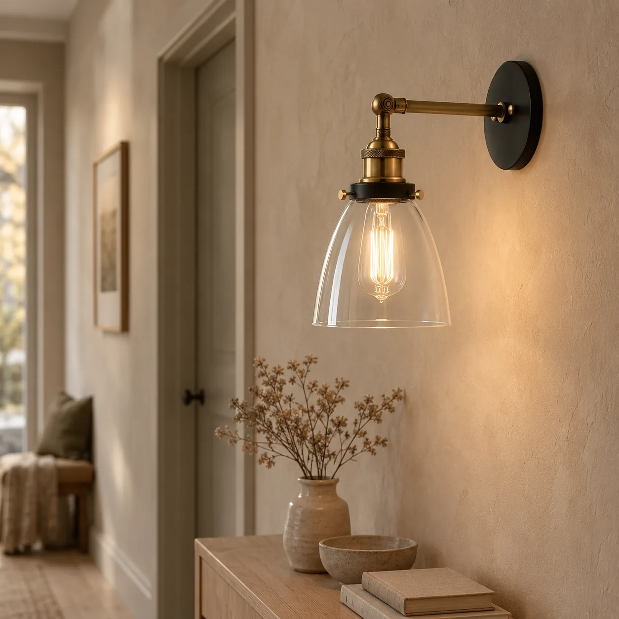 Glova retro glazen wandlamp voor moderne woningen