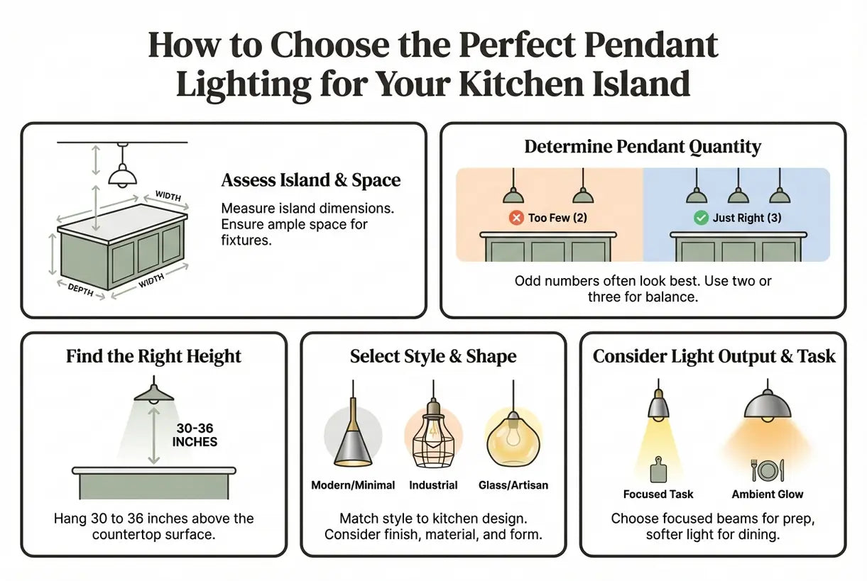 Hoe je de perfecte hanglampen kiest voor je kookeiland - infographic