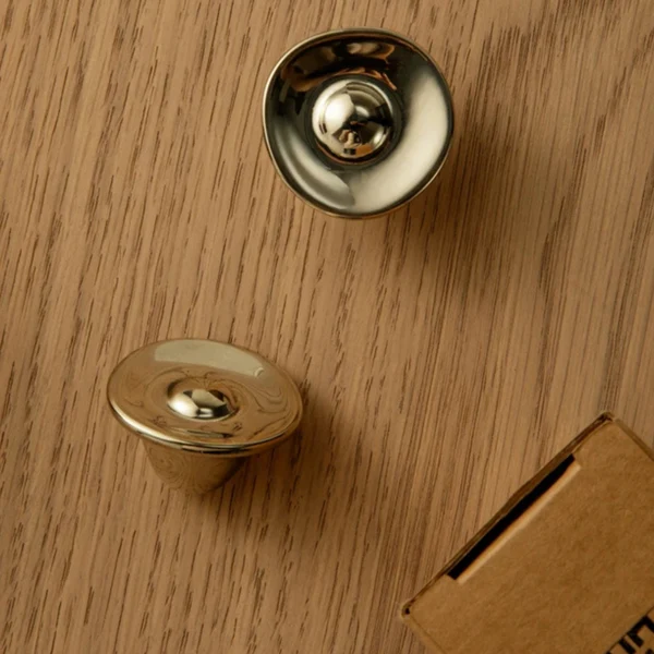 Soppla Solid Brass Mushroom Knob for Cabinets