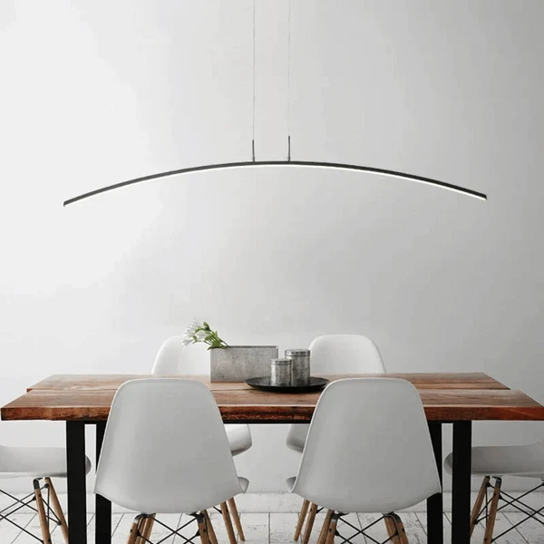 Lysbu gebogen boog LED-kroonluchter in Nordic Black