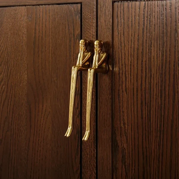 Forma Humanoid Brass Pull Handle Nordic Design