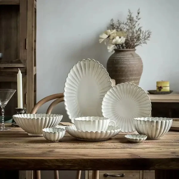 Nordic Ceramic Dinnerware Set Matte Glaze Finish