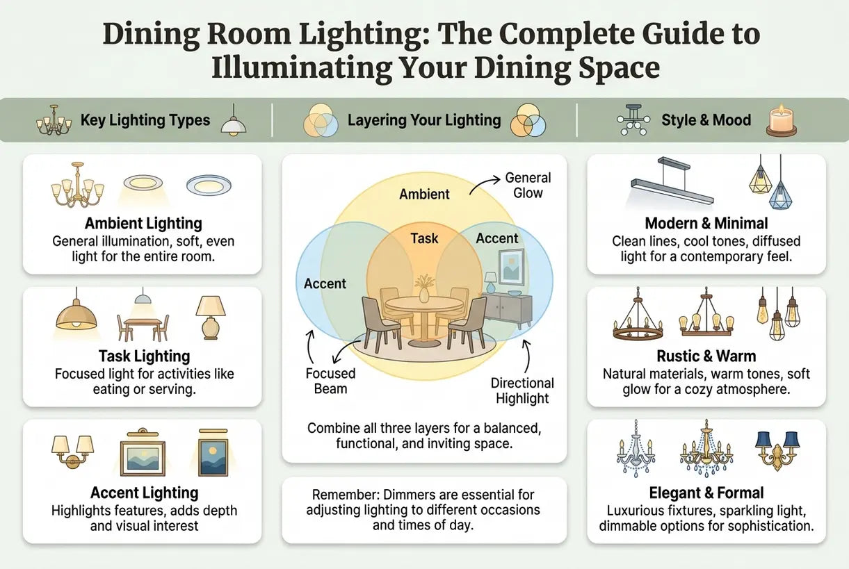 Dining Room Lighting: The Complete Guide to Illuminating Your Dining Space - infographic