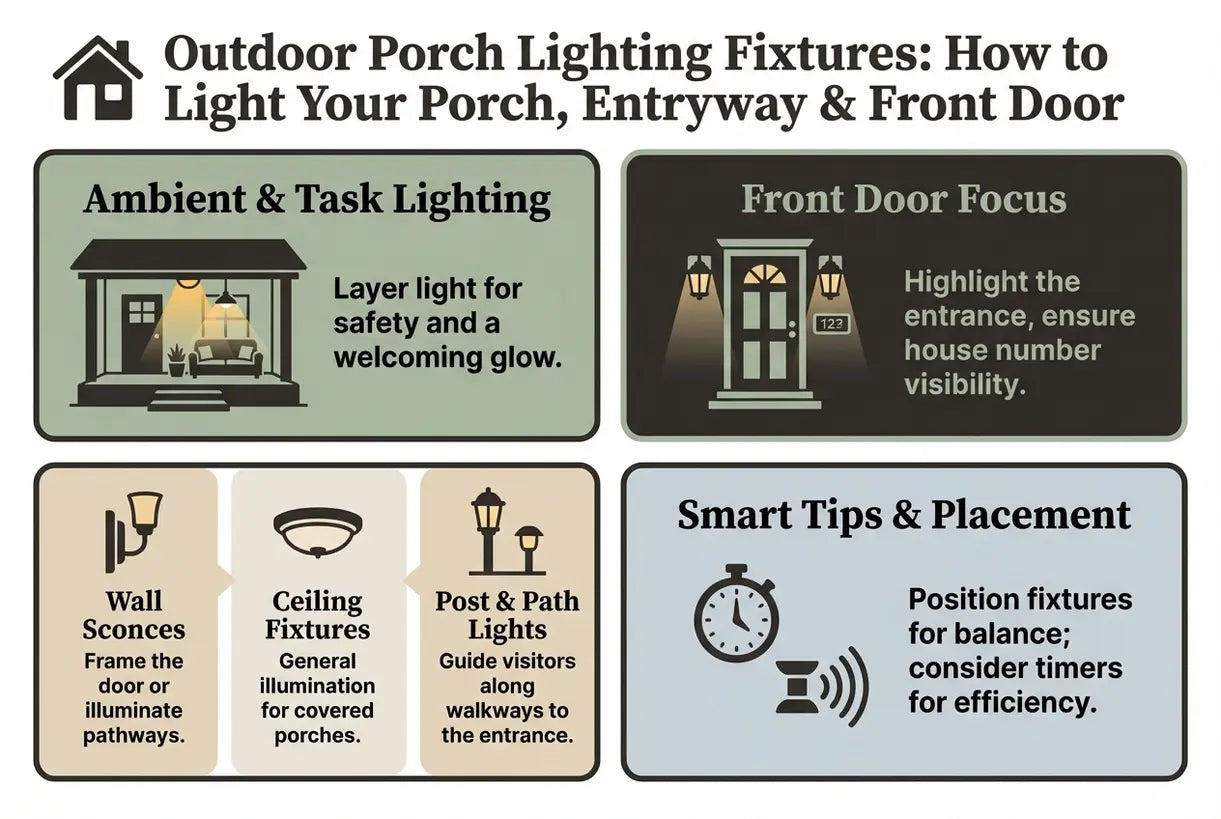 Buitenverlichting voor veranda's: hoe u uw veranda, entree en voordeur verlicht - infographic
