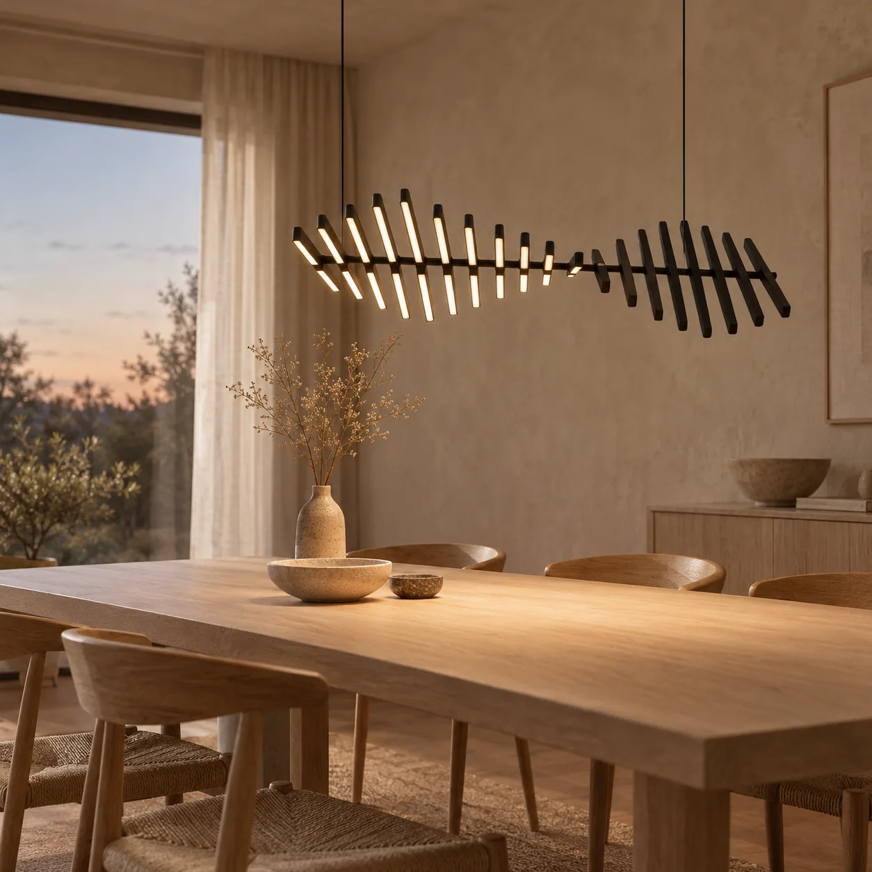 Nattbue Dimmbarer schwarzer moderner LED-Kronleuchter