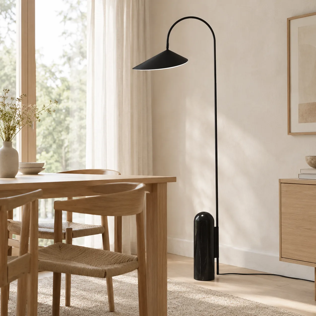 Velbue Marmeren Voet Boog Vloerlamp Deens Design