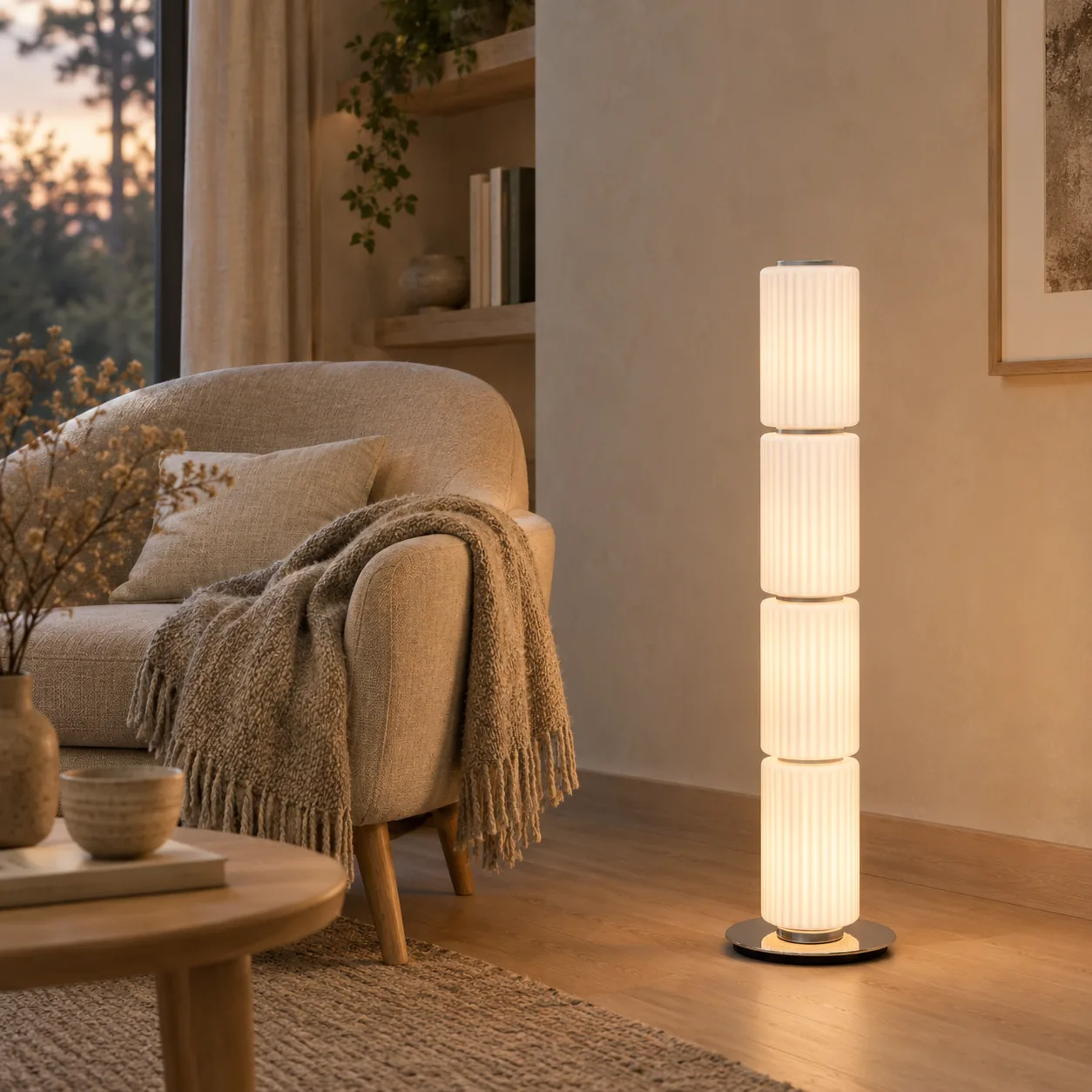 Gryta Melkwitte Glazen Vloerlamp LED Sfeerverlichting