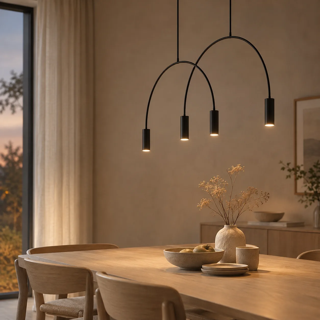 Sirkla Architecturale Halve Cirkel Zwarte Hanglamp