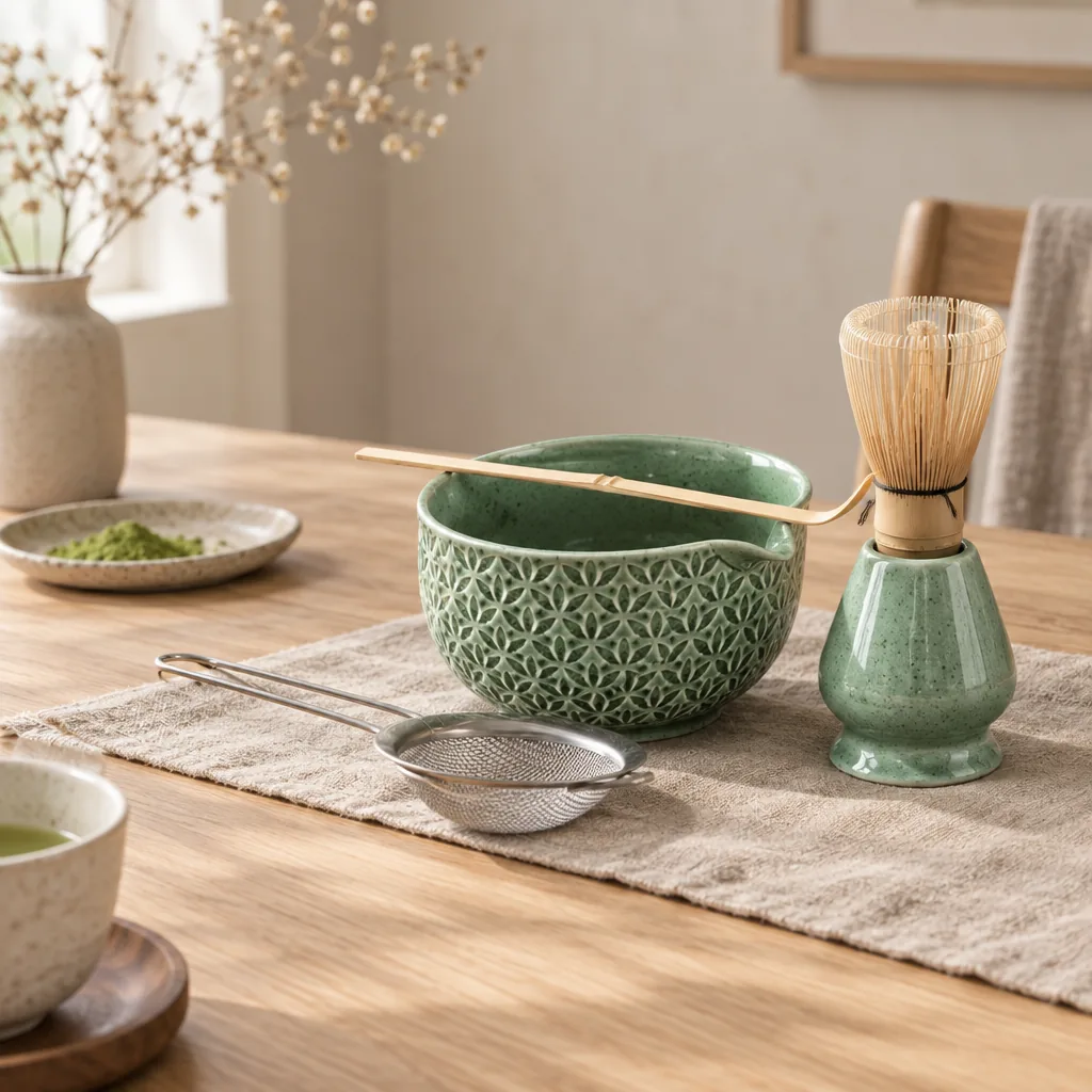 Kveld Japanse Matcha-theeset met bamboe gereedschap