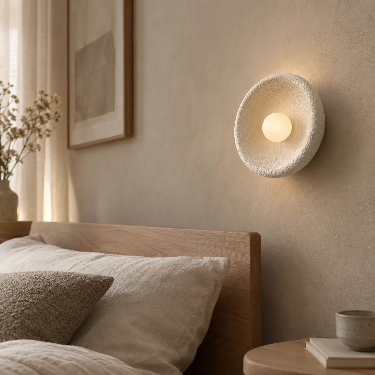 Dimma Wabi-Sabi Hars Frosted Glas Wandlamp