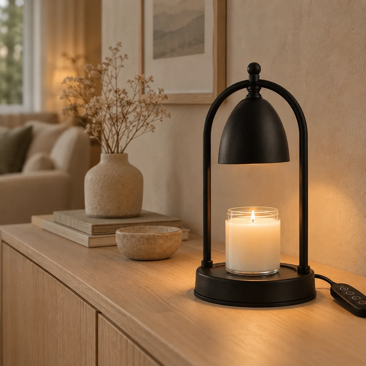 Lysvarm Noordse Glazen Kaarsverwarmerlamp Timer
