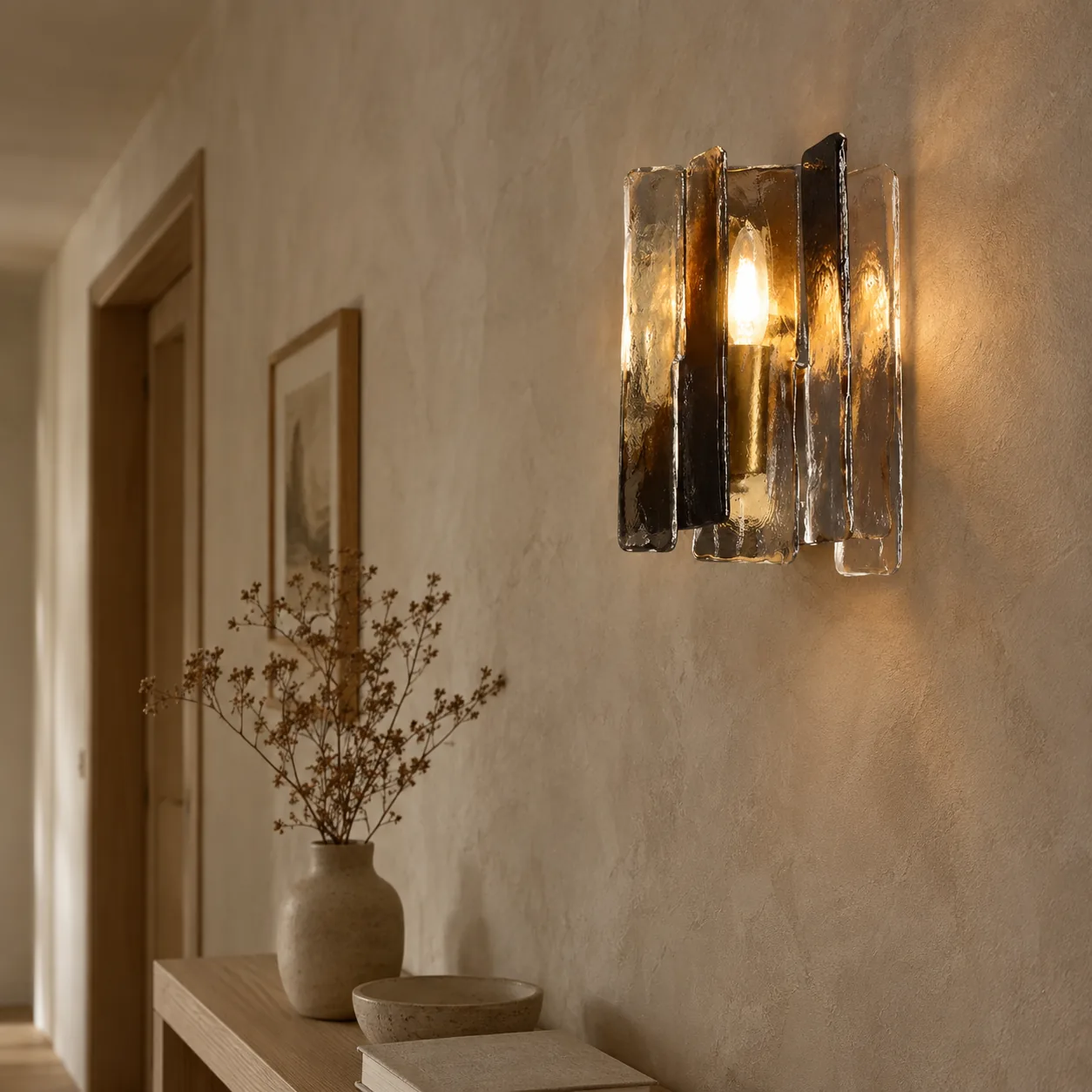 Korveld Retro Franse Gebrandschilderd Glas Wandlamp