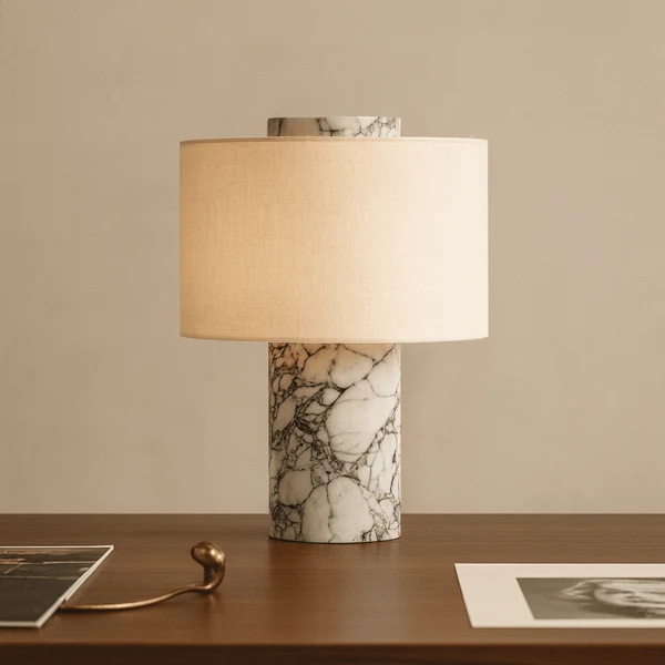 Marvei Art Deco Marmeren Tafellamp met Touchbediening