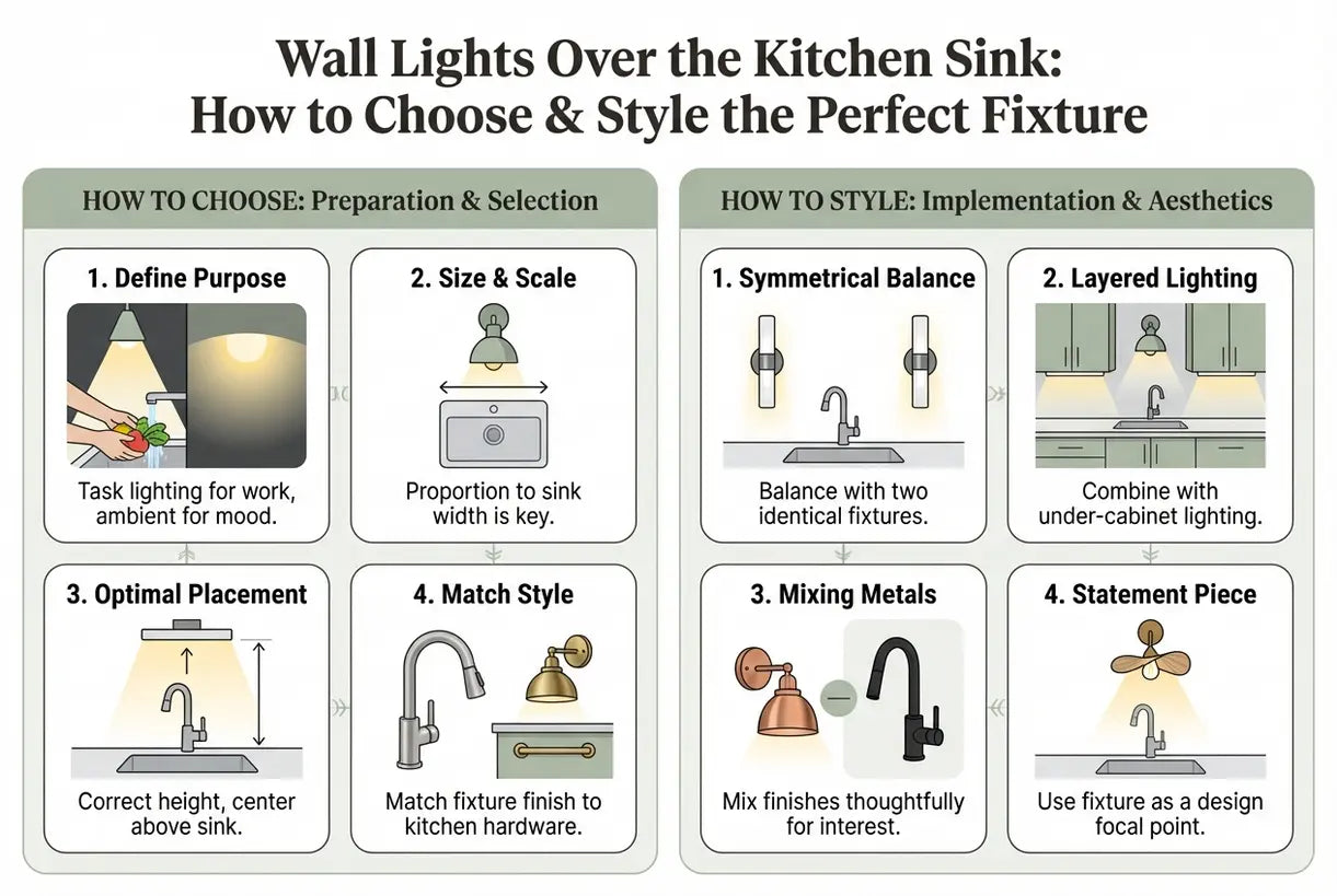 Wandlampen boven het aanrecht: zo kies en style je de perfecte lamp - infographic