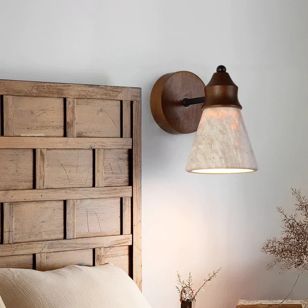 Kvella Handgemaakte Travertijn Stenen Wandlamp
