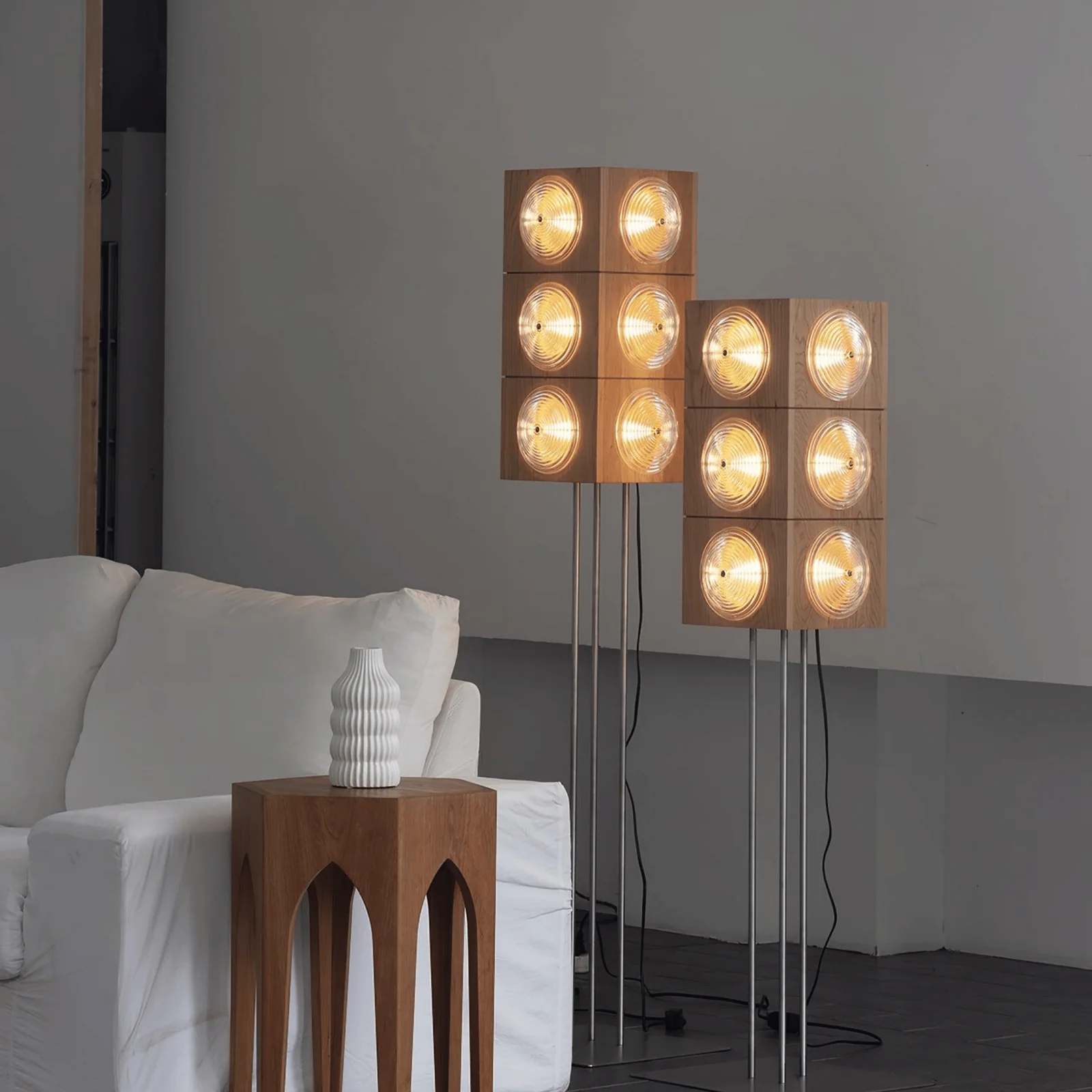 Stavra Dimmable Solid Wood Scandinavian Floor Lamp, Lamps, LED Architectural